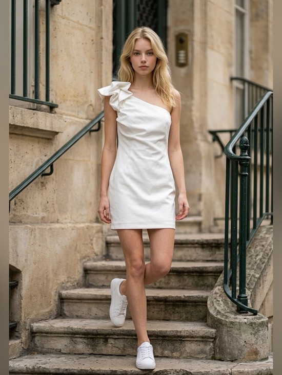 Lulus Dresses & Skirts - Lulus White One Shoulder Mini Dress Size Small Bridal Shower Engagement New